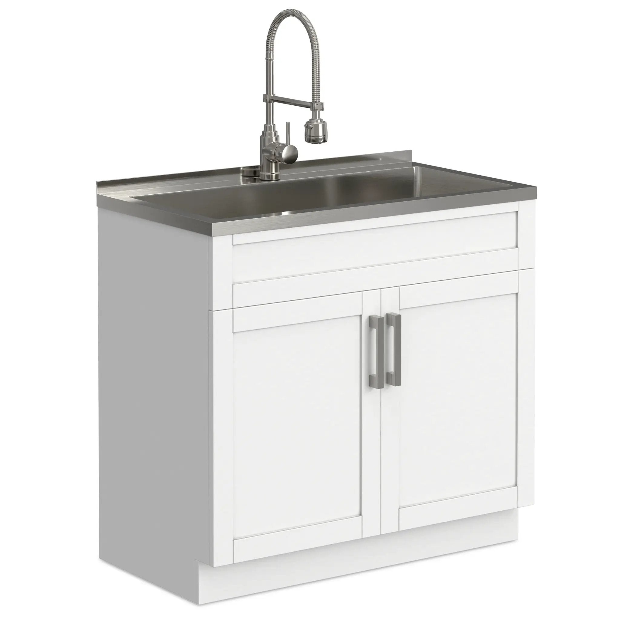 Hennessy - Deluxe Laundry Cabinet With Faucet And Stainless Steel Sink by Unique Piece Furniture