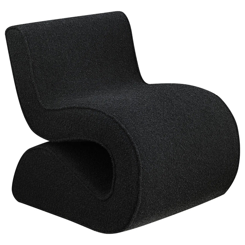 Ronea Boucle Upholstered Armless Curved Chair Charcoal by Unique Piece Furniture