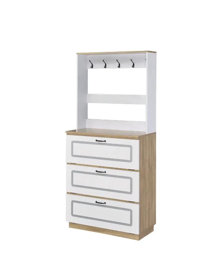 Hewett - Shoe Cabinet - Light Oak & White by Unique Piece Furniture