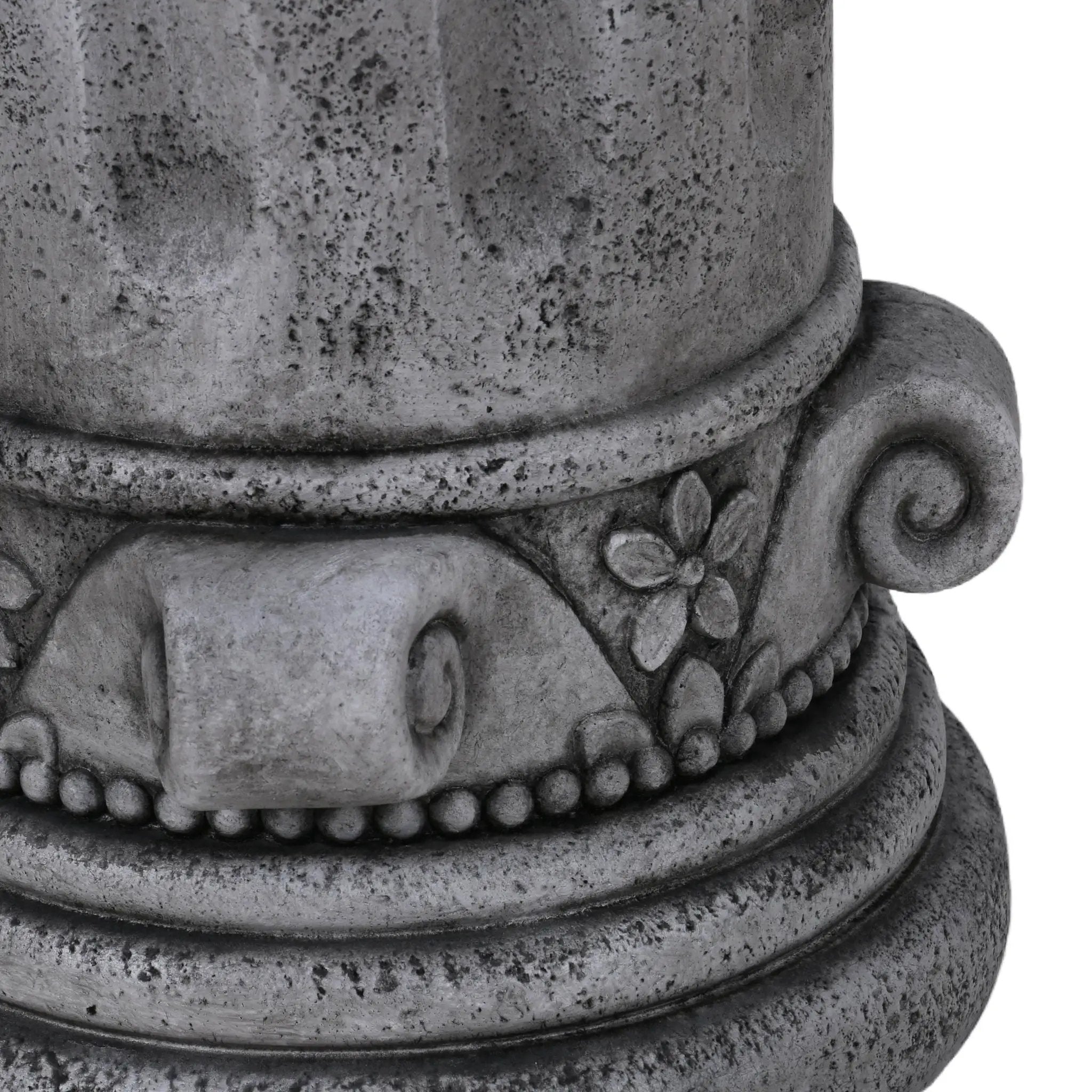Outdoor End Table, Round Side Table For Patio And Garden - Antique Gray by Unique Piece Furniture