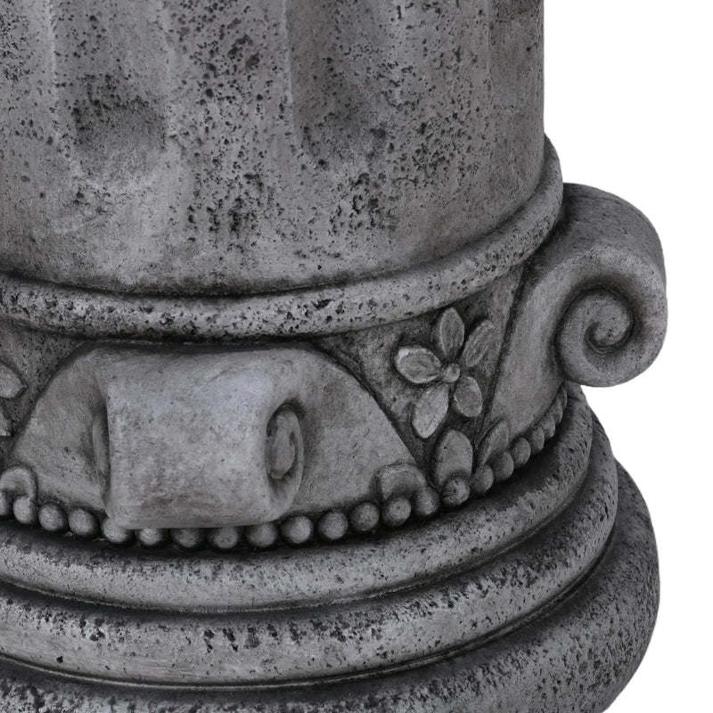 Outdoor End Table, Round Side Table For Patio And Garden - Antique Gray by Unique Piece Furniture