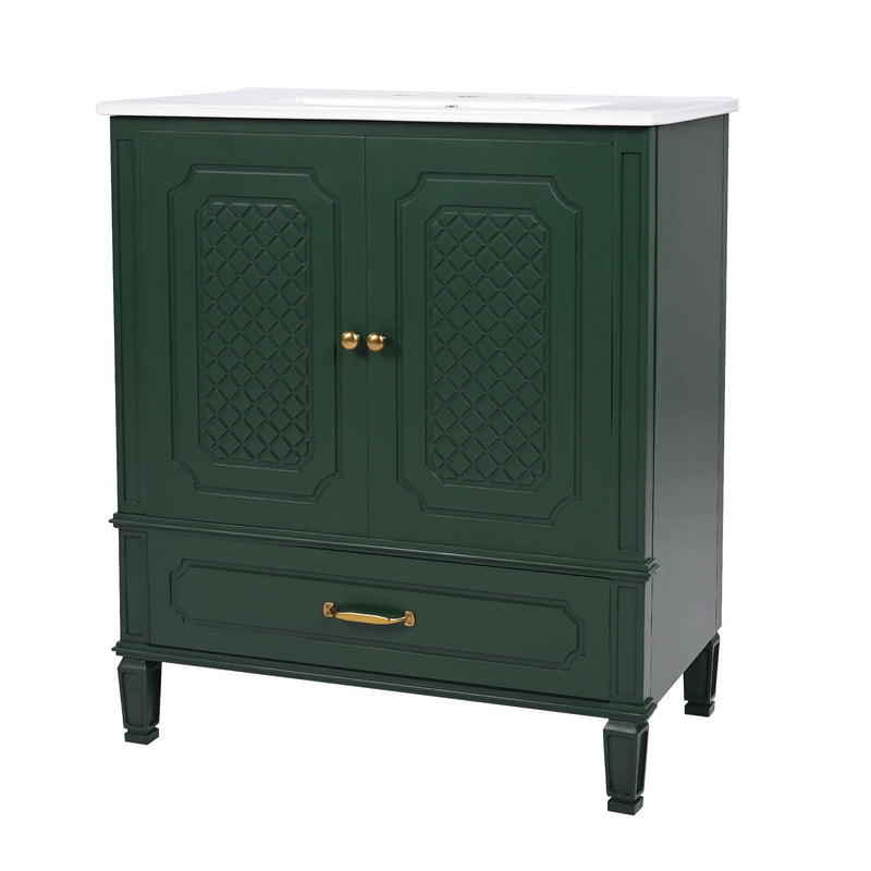 Bathroom Vanity With Sink, Soft Closing Door, Multi Functional Storage by HouseOfZazla
