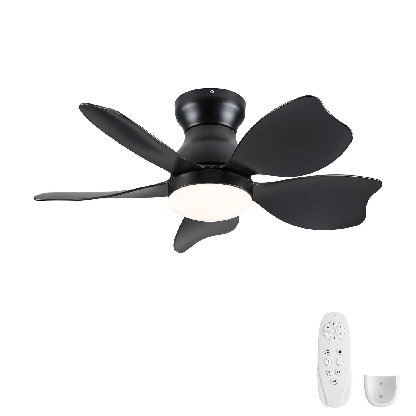 Low Profile Flush Mount Ceiling Fan With Light by HouseOfZazla