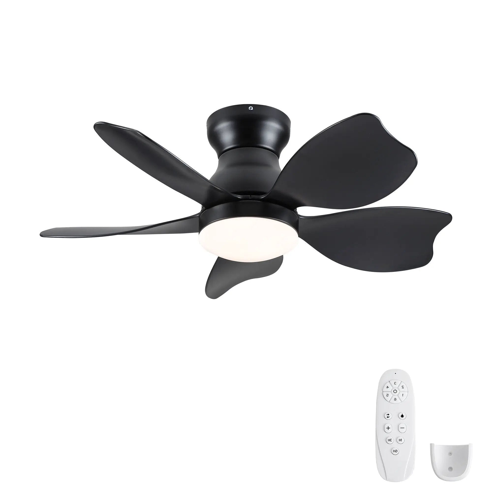 Low Profile Flush Mount Ceiling Fan With Light by HouseOfZazla