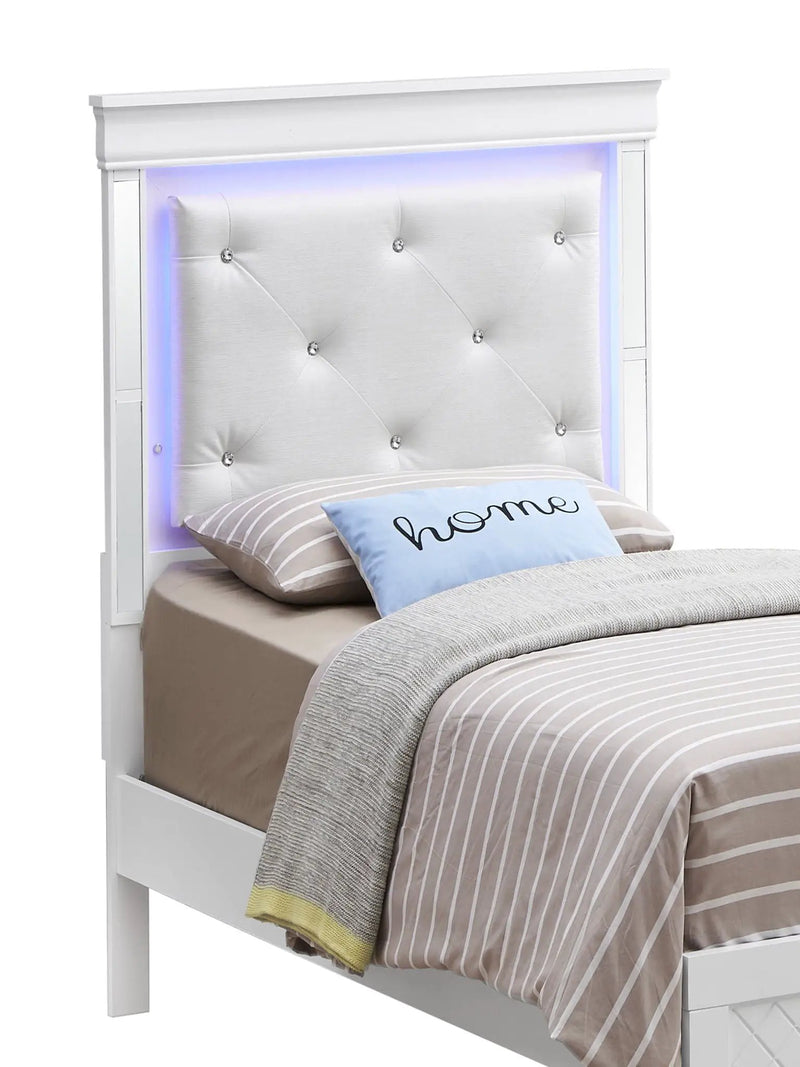 Bed With LED Light Accents Headboard by HouseOfZazla
