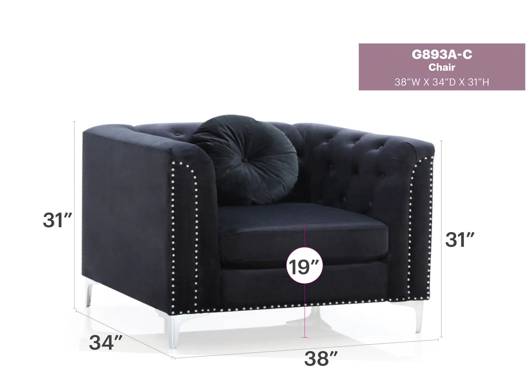 Contemporary Sloped Arm Chair by Unique Piece Furniture