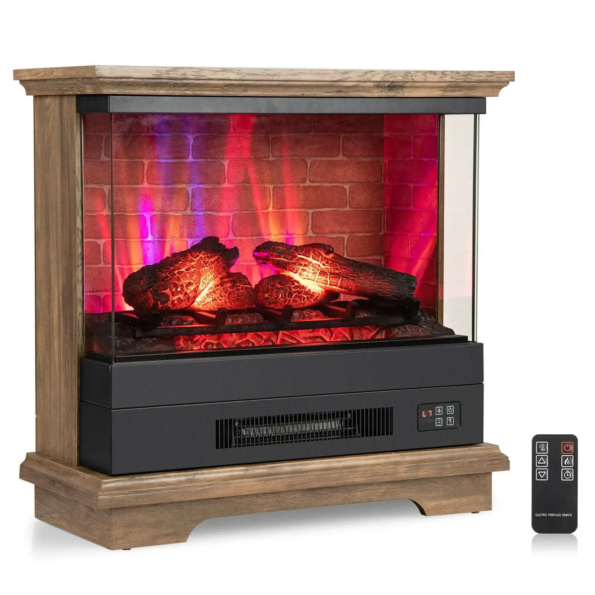 27 Inch Freestanding Fireplace with Remote Control by DirectDeals