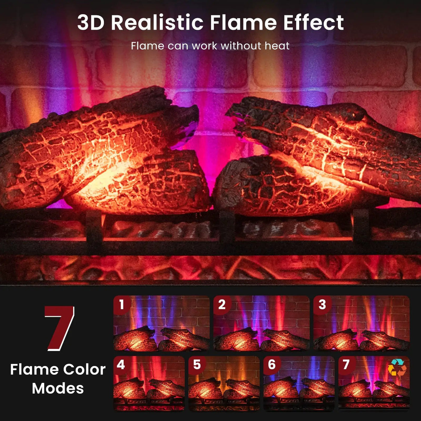 27 Inch Freestanding Fireplace with Remote Control by DirectDeals