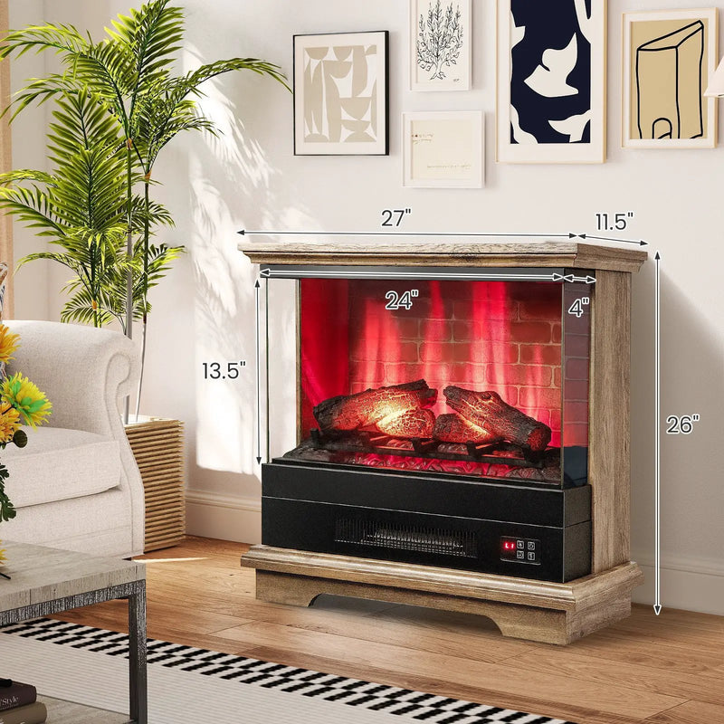 27 Inch Freestanding Fireplace with Remote Control by DirectDeals