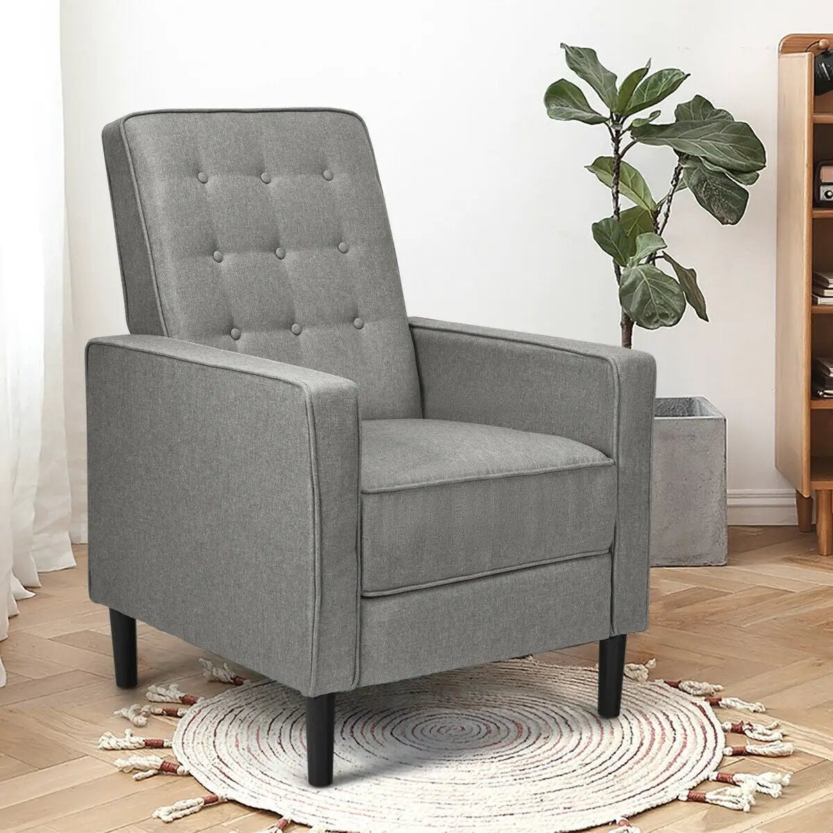 Mid-Century Push Back Recliner Chair by DirectDeals