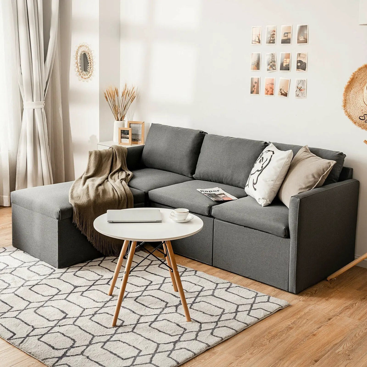 Convertible L-Shaped Sectional Sofa Couch with Reversible Chaise, photo 7 of 24