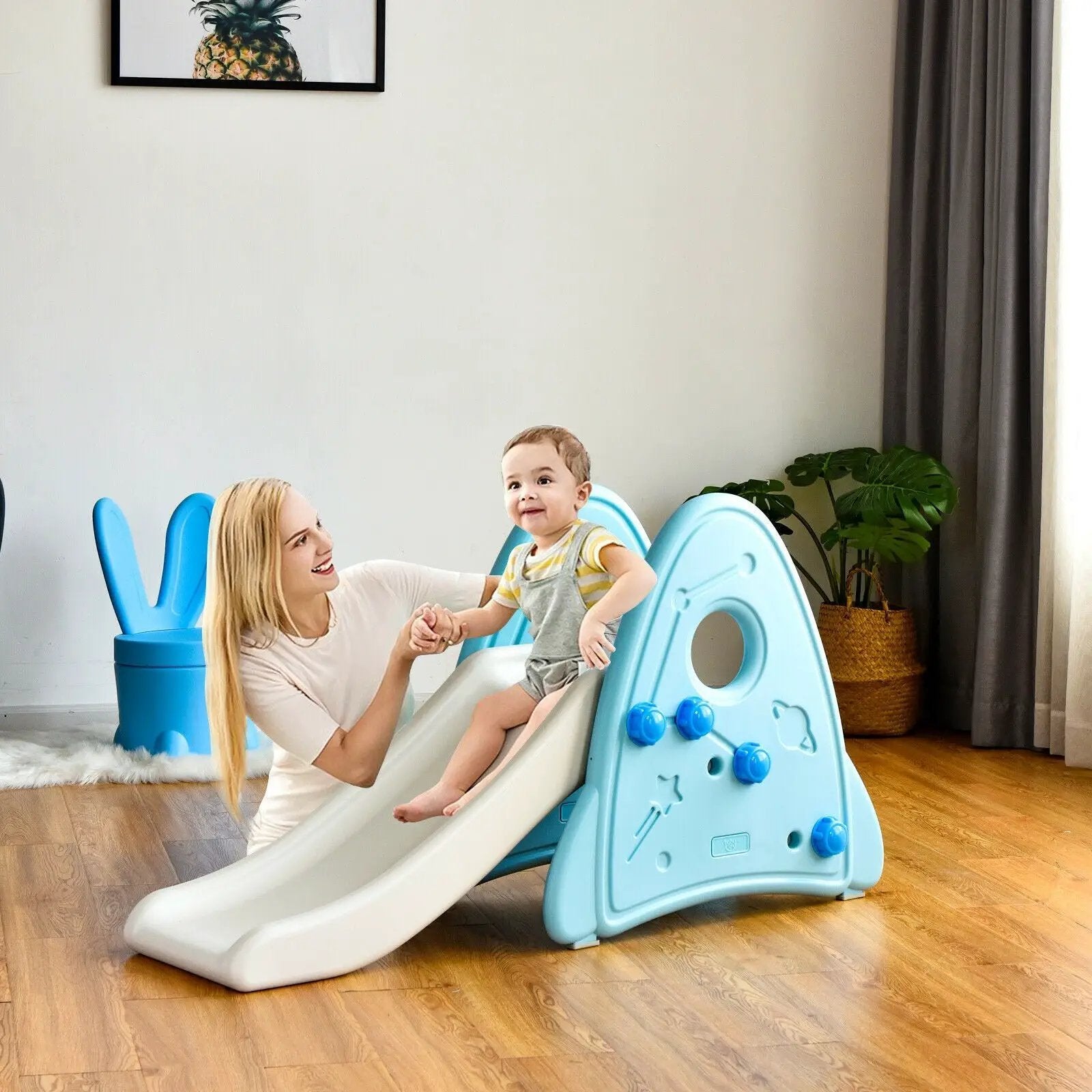 Freestanding Baby Slide Indoor First Play Climber Slide Set for Boys Girls by DirectDeals