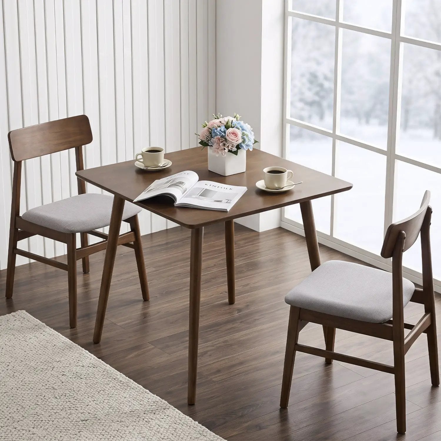 27.5" Square Dining Table for 2-4 People - Walnut by DirectDeals