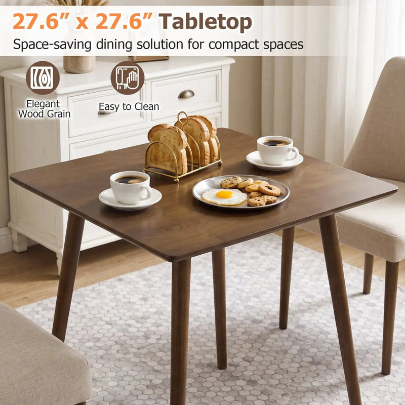 27.5" Square Dining Table for 2-4 People - Walnut by DirectDeals
