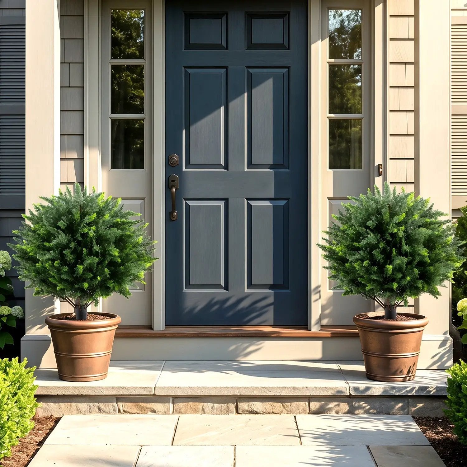 Artificial Cypress Topiary Trees 27.5" with Ground Spikes Set of 2 by DirectDeals