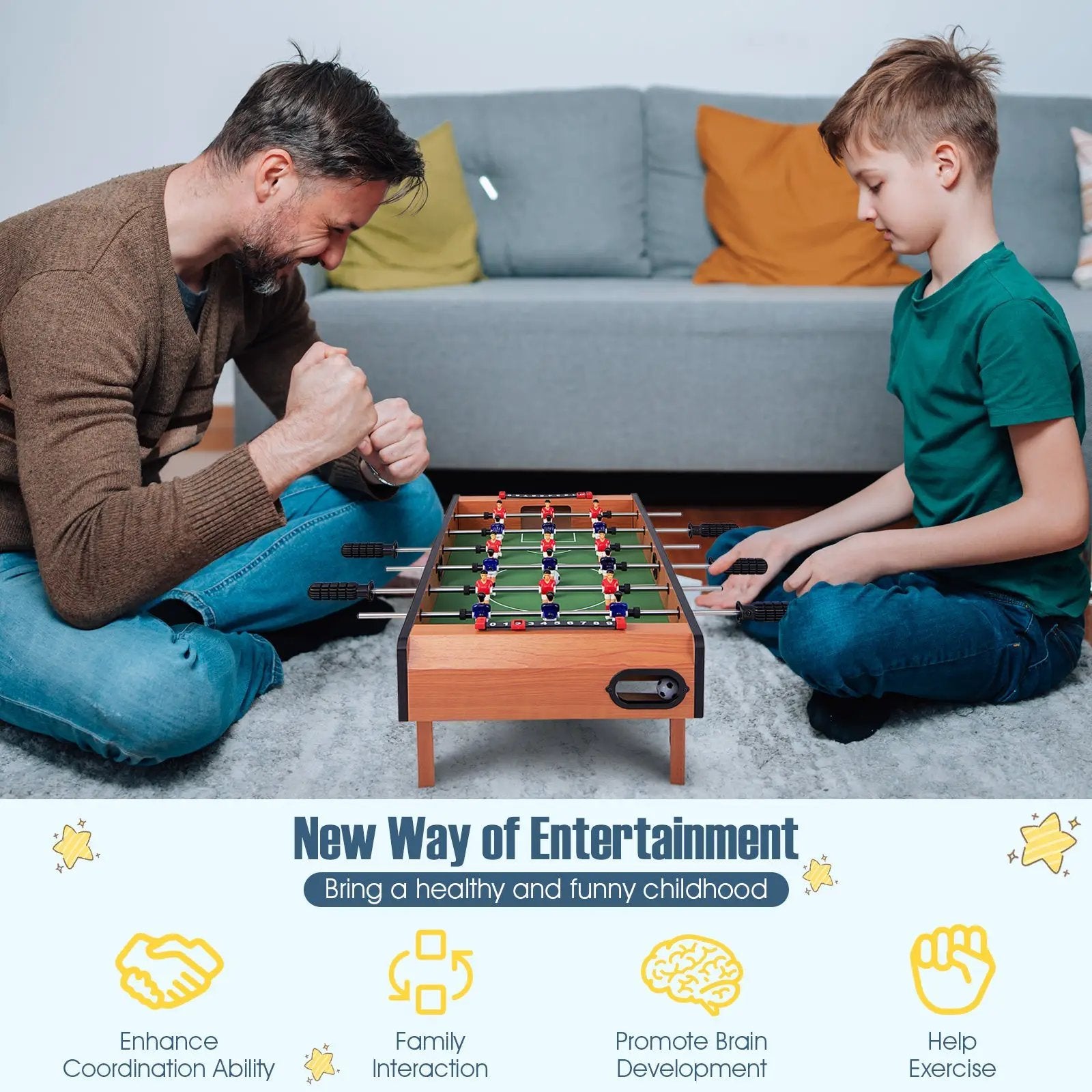27 Inch Indoor Competition Game Foosball Table with Legs by DirectDeals