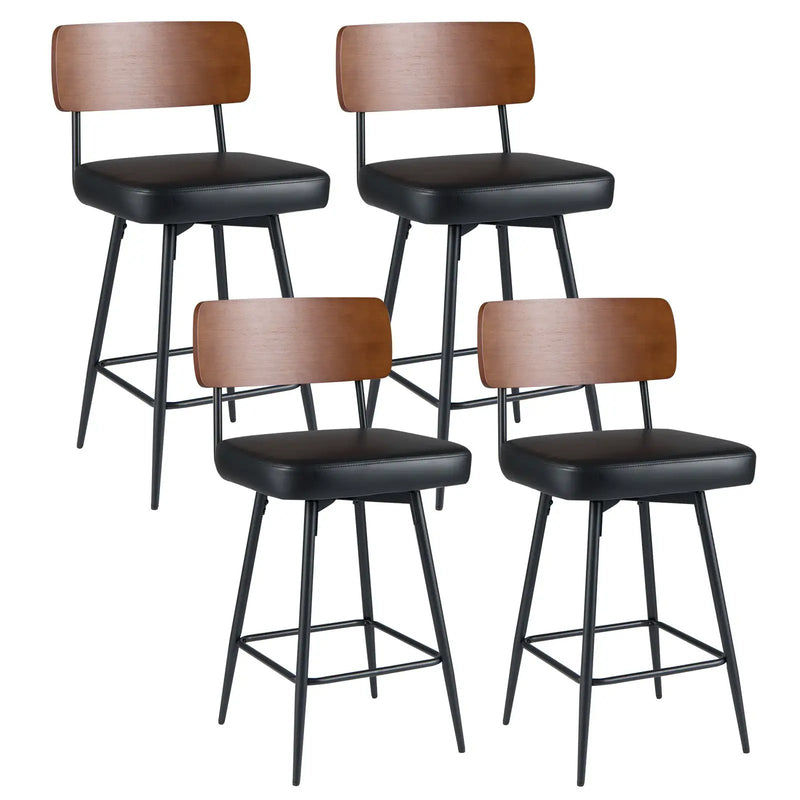 27 Inch Padded Counter Barstools Set of 4 with Metal Legs by DirectDeals