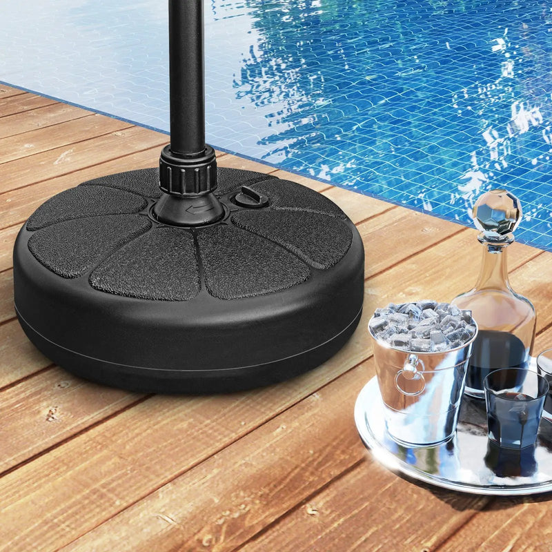 27 lbs Fillable Round Umbrella Base Stand for Yard Garden Poolside by DirectDeals