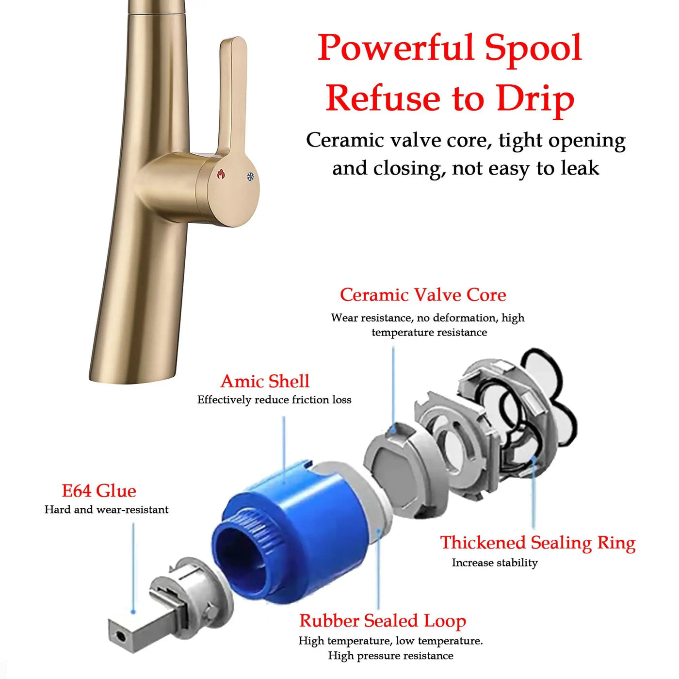 Elegant Single Handle Stainless Steel Pull Out Kitchen Faucet With High Arch Spout by HouseOfZazla