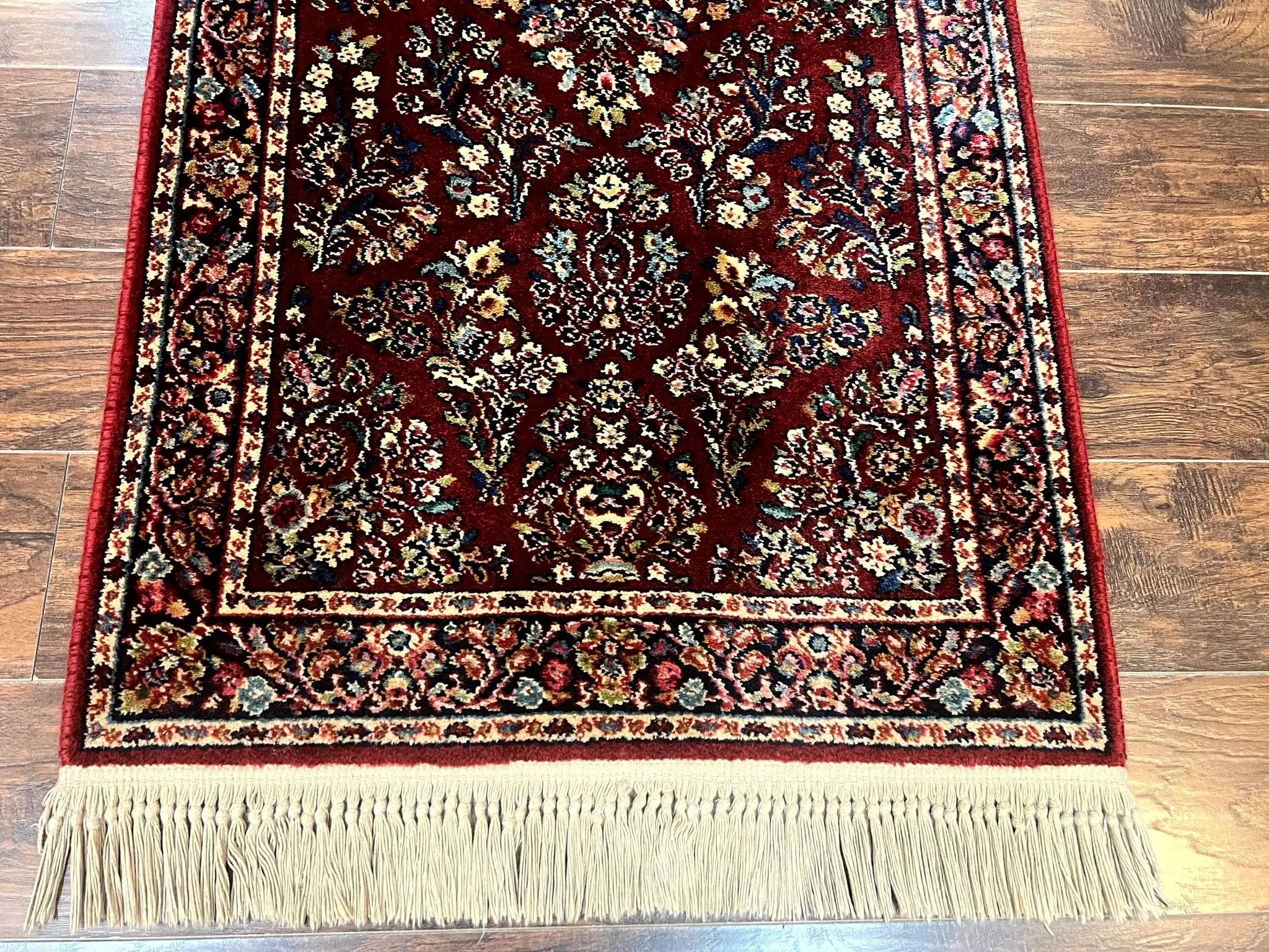 Karastan Rug 3x5 Red Sarouk #785, Small Karastan Wool Pile Rug, Original 700 Series, Discontinued Vintage Karastan Carpet by Jewel Rugs