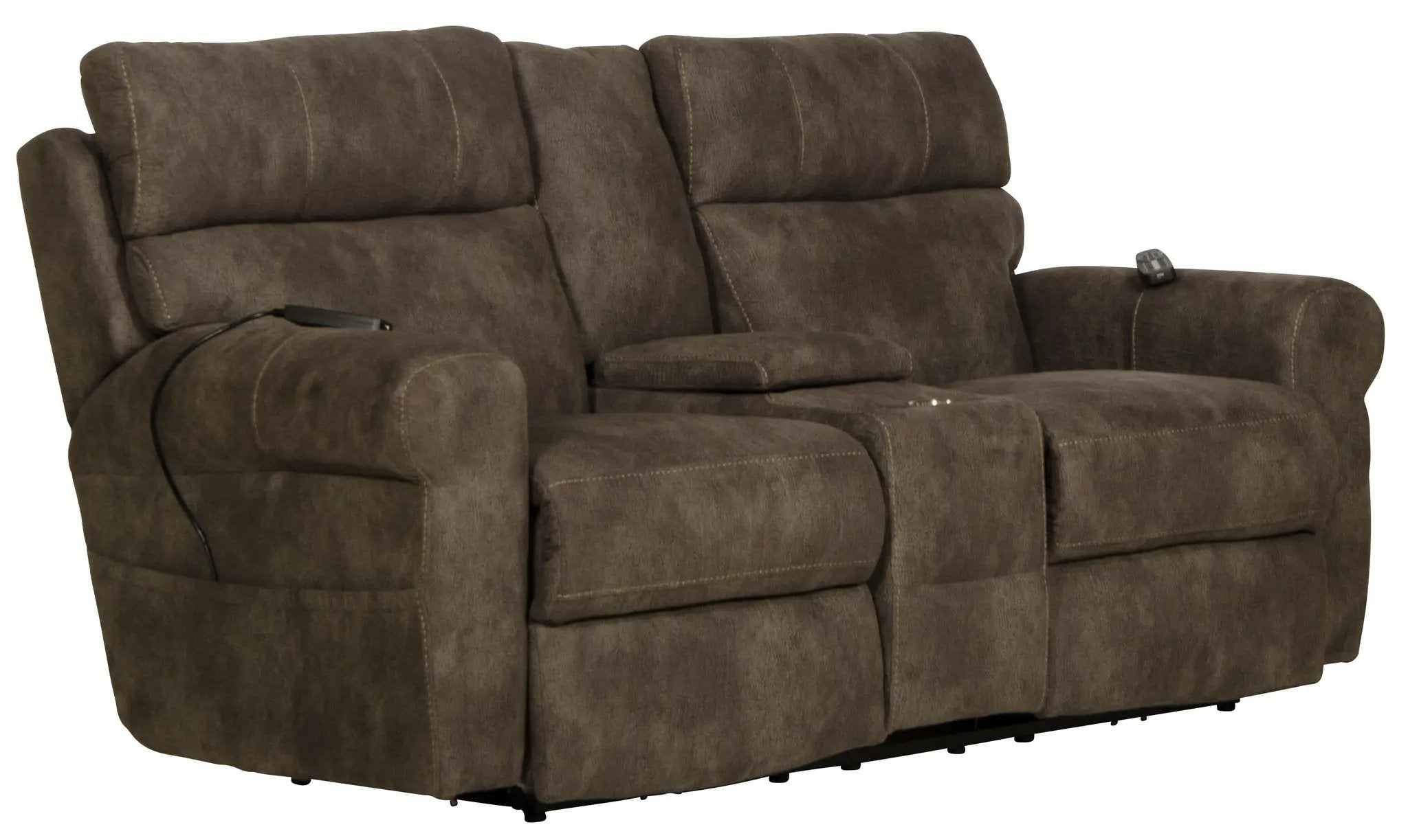 Tranquility - Power Headrest Power Lay Flat Reclining Cons Loveseat With CR3 Heat / Massage / Lumbar - Pewter by Unique Piece Furniture