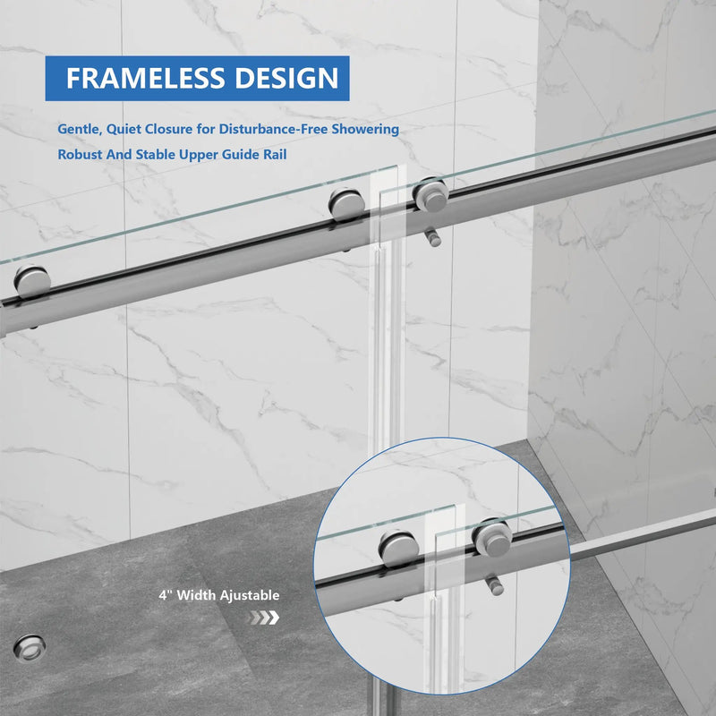 55-59" x 72" Frameless Shower Door by HouseOfZazla