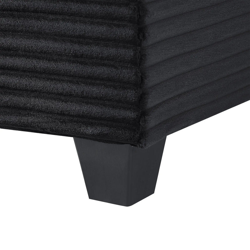 Upholstered U-Shaped Sectional Sofa With Movable Ottoman And Side Storage Pockets