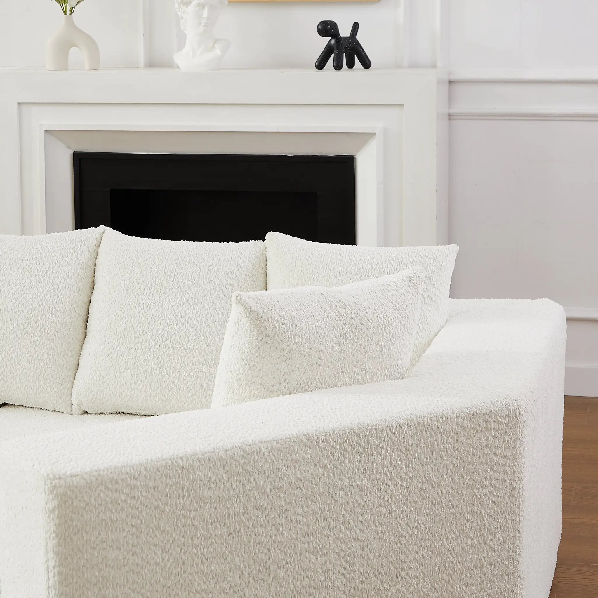 151.6-Inch Extra-Large L-Shaped Chenille Sectional Sofa by HouseOfZazla