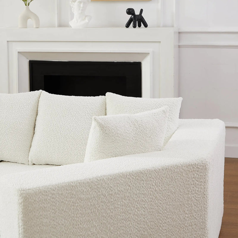 151.6-Inch Extra-Large L-Shaped Chenille Sectional Sofa by HouseOfZazla