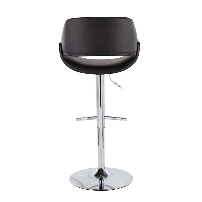 Fabrico - Contemporary Adjustable Bar Stool With Rounded T Footrest (Set of 2) by HouseOfZazla
