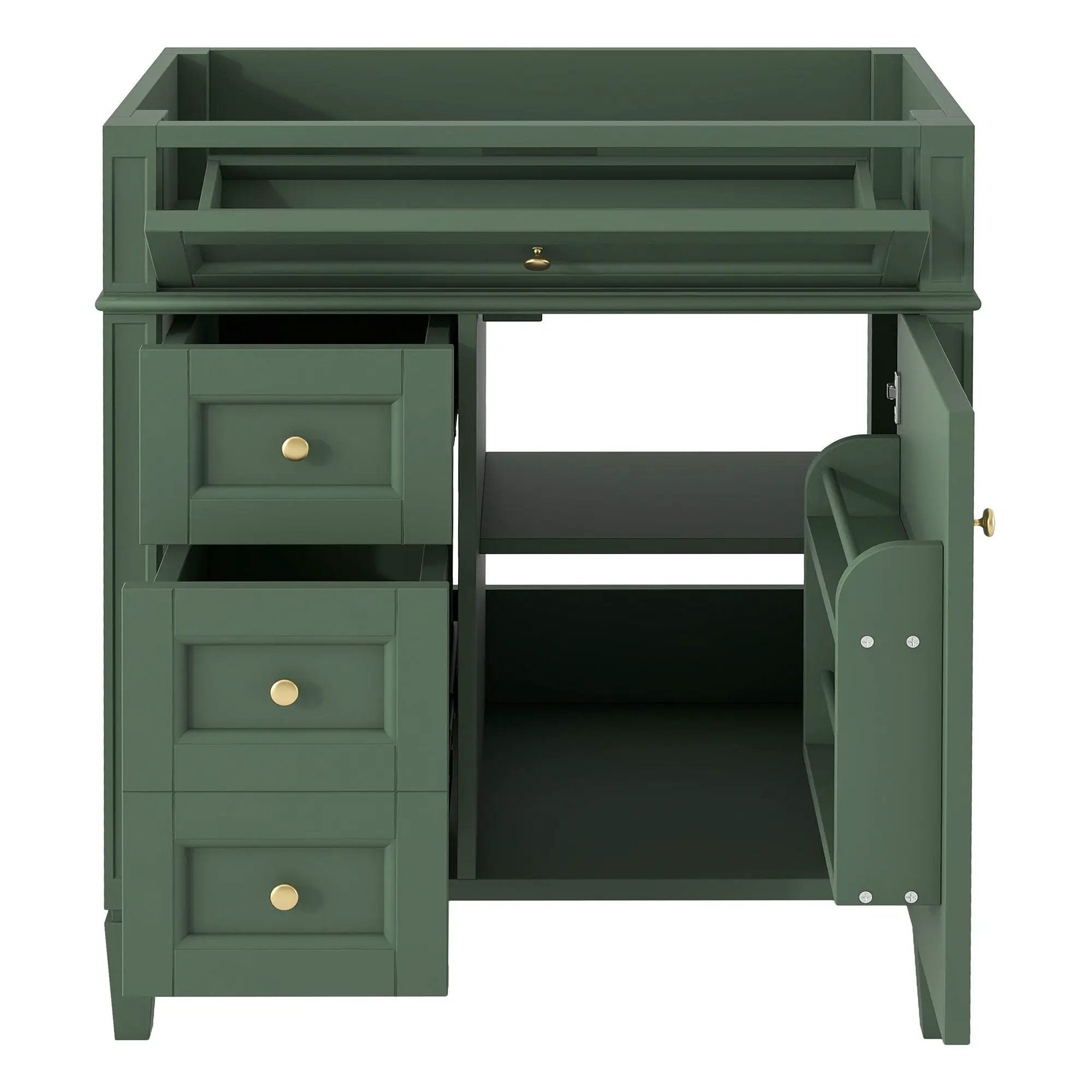 Bathroom Vanity With 2 Drawers And Tip-Out Drawer, Storage Cabinet by Unique Piece Furniture