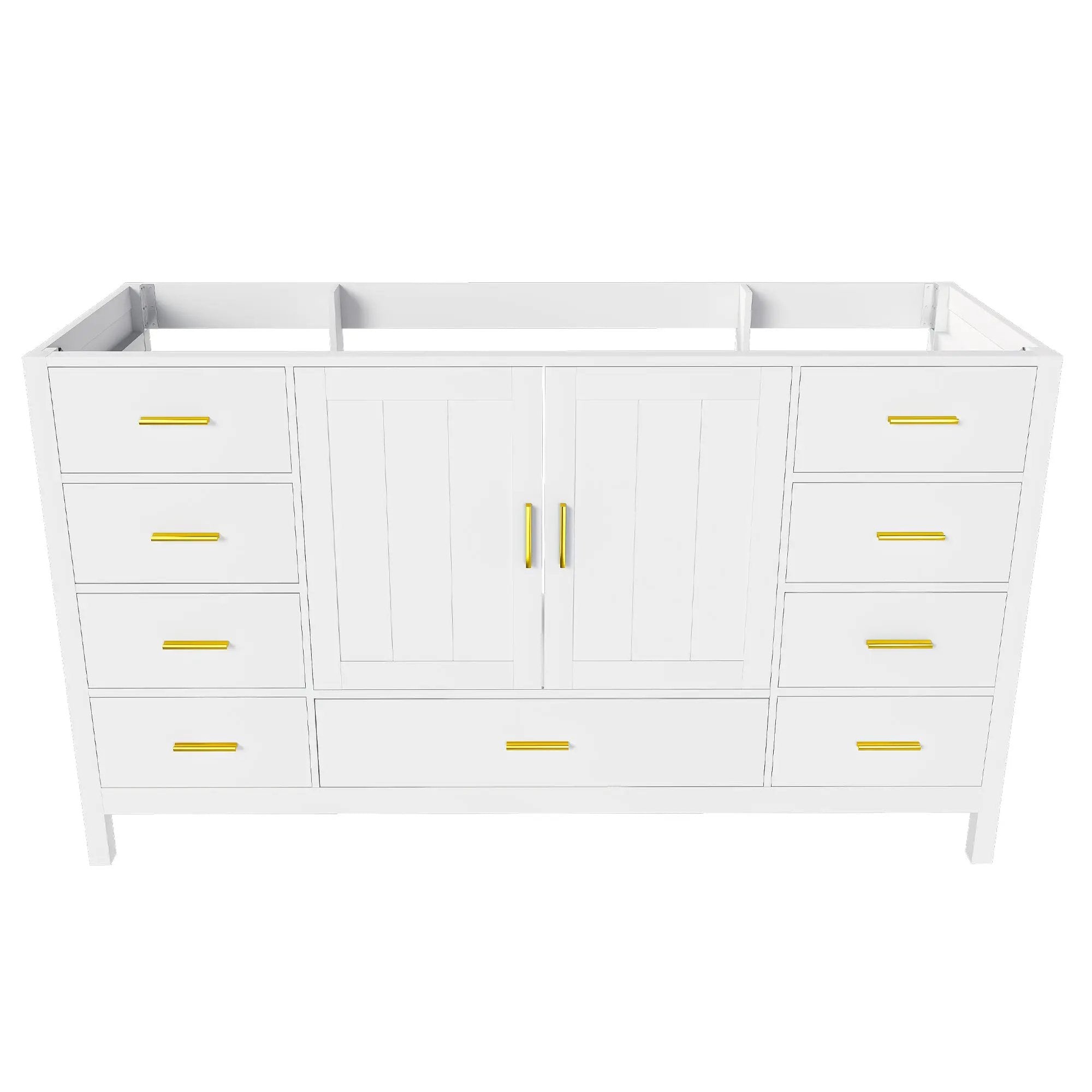 60" Bathroom Vanity Base Cabinet with Storage in White by HouseOfZazla