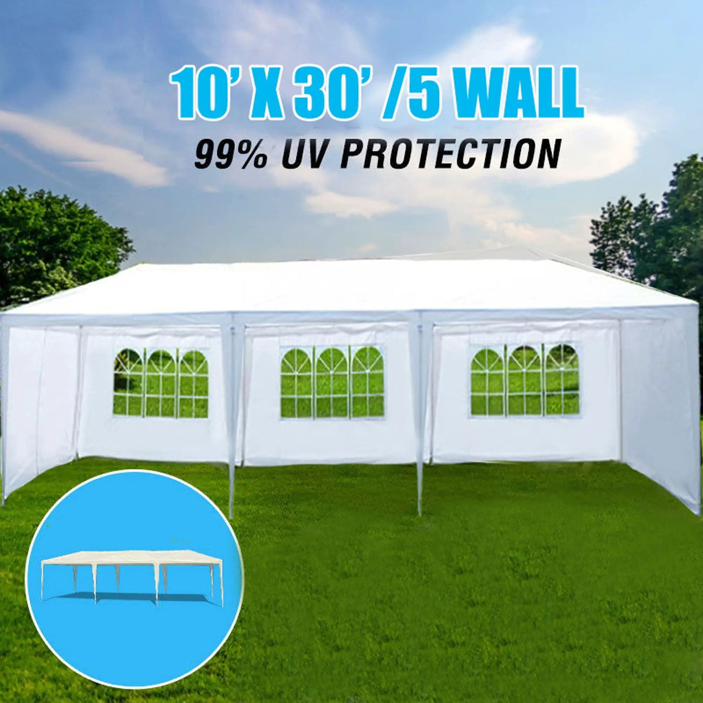 10X30' Wedding Party Canopy Tent Outdoor Gazebo With Removable Sidewalls by Unique Piece Furniture