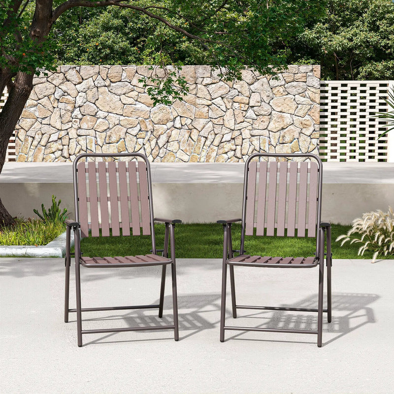 Brown 2-Piece Folding Chair, No Assembly Required by HouseOfZazla