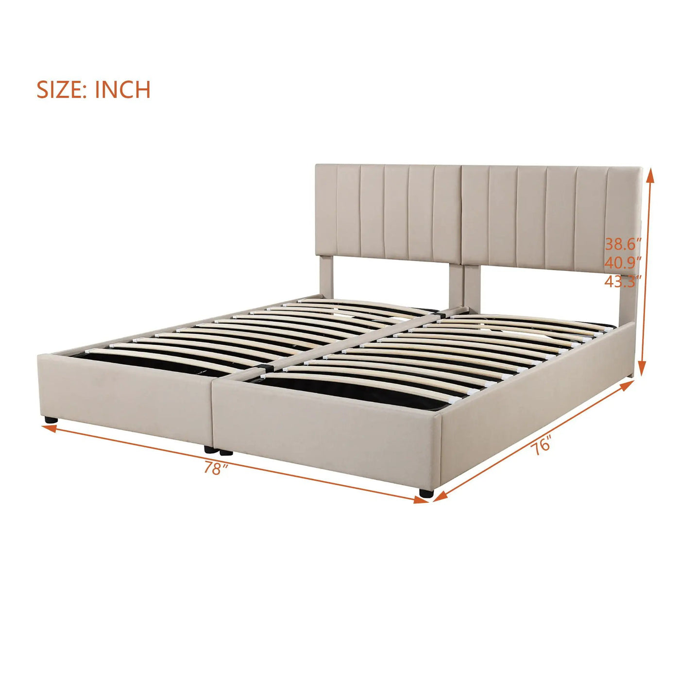 Upholstered Platform Bed With A Hydraulic Storage System by Unique Piece Furniture