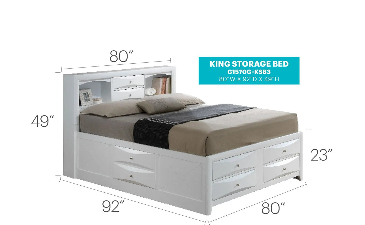 Modern Design Storage Bed With Bookcase Headboard by HouseOfZazla