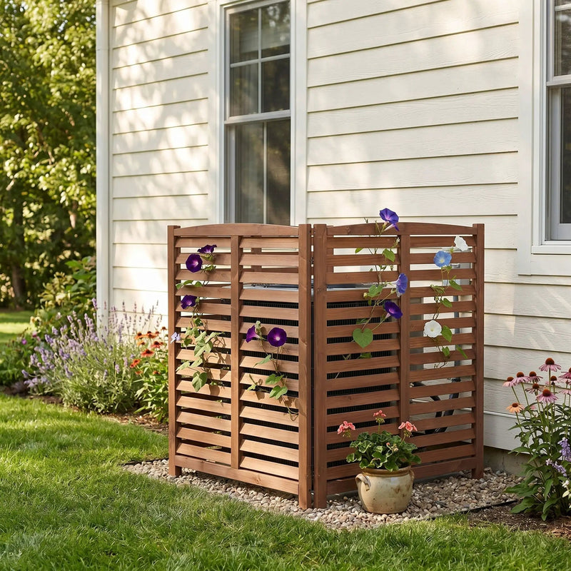 3 Panel Outdoor Wooden Air Conditioner Fence by HouseOfZazla