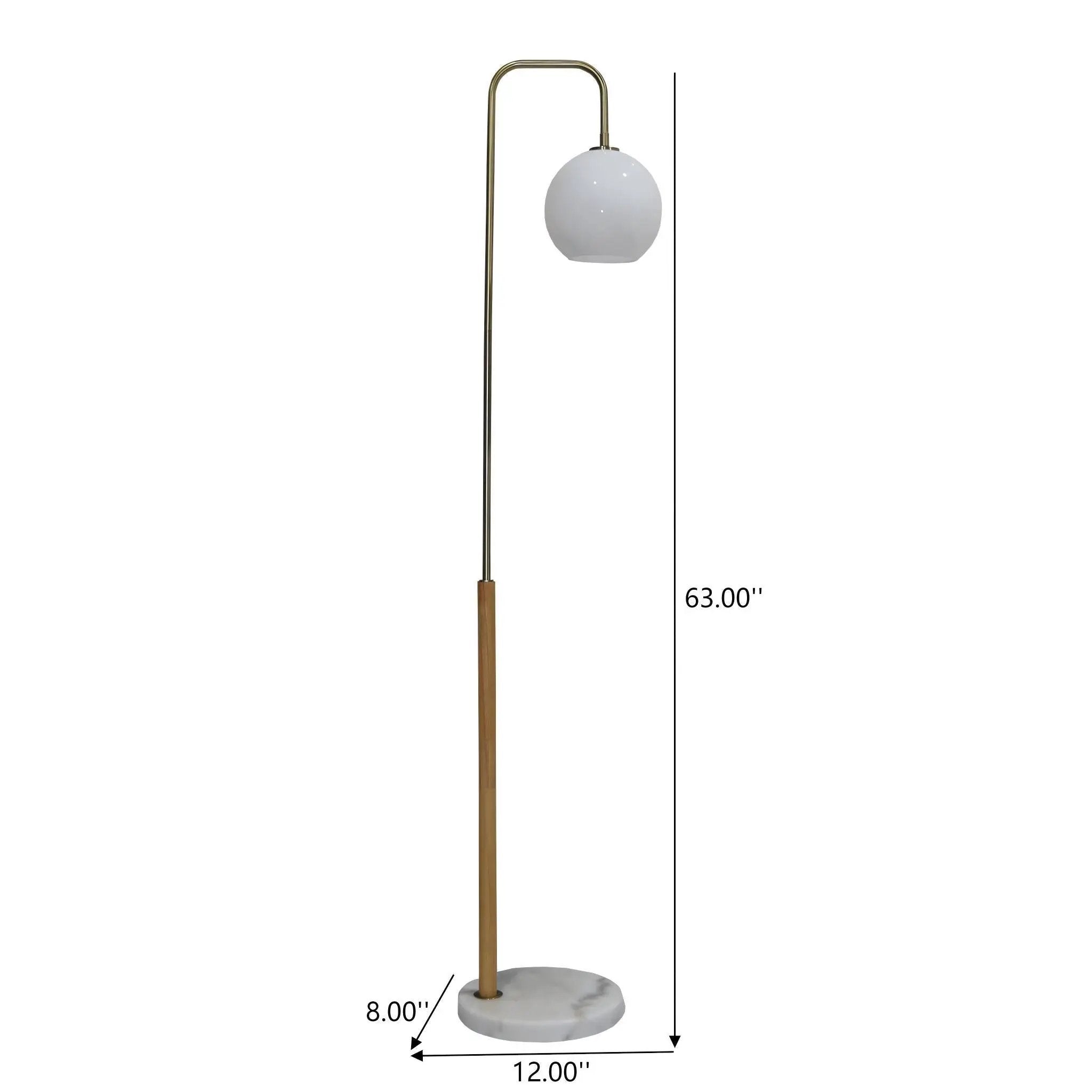 Tall Corner Floor Lamp For Living Room - White by HouseOfZazla