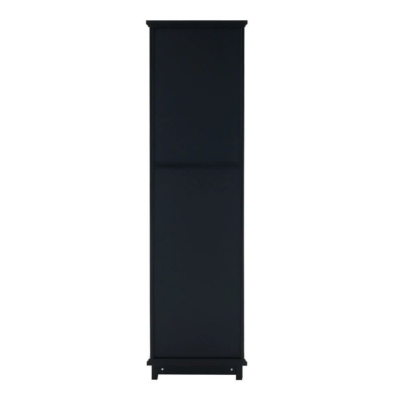 Tall Bathroom Storage Cabinet With Glass Doors, Free-Standing, Two Drawers, And Adjustable Shelves, Board, Painted Perfect For Displaying Your Favorite Items by HouseOfZazla