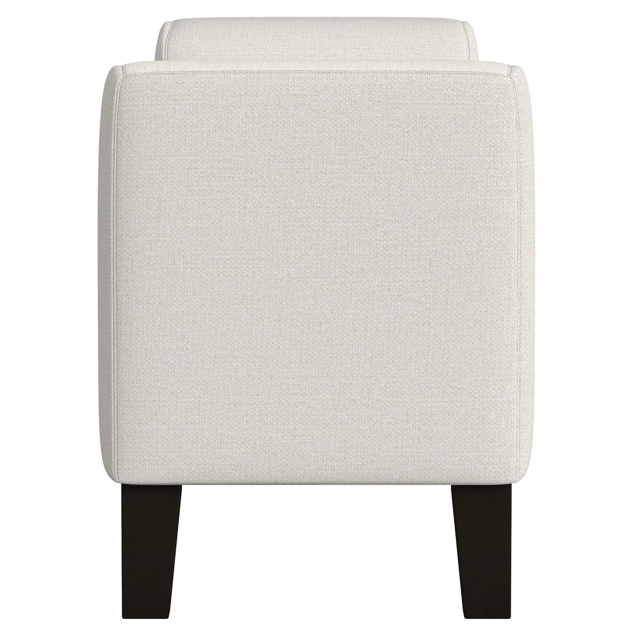 Hollis - Upholstered Accent Bench With Armrests Seating - Vanilla White