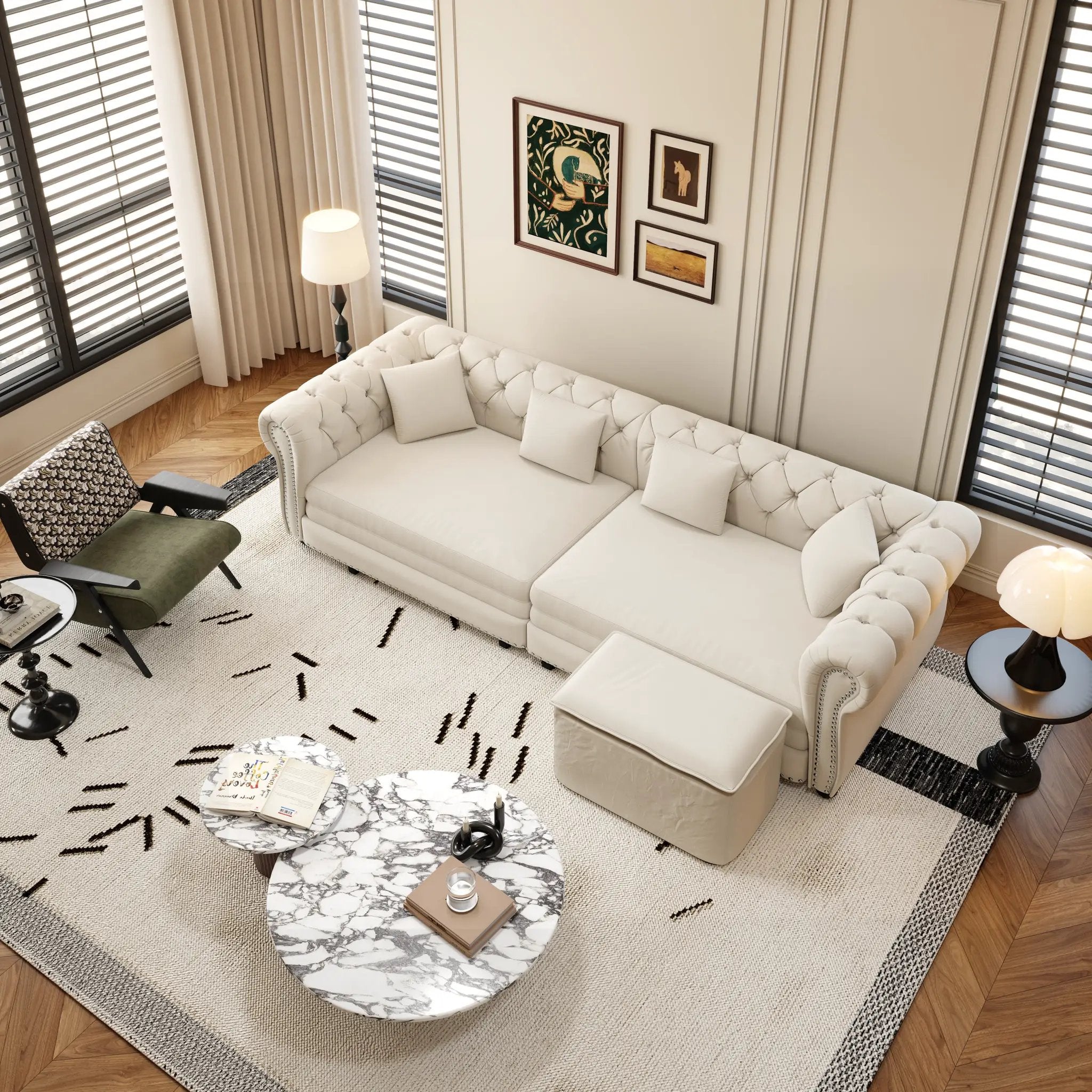 Chesterfield 3-in-1 Pull-Out Sofa Bed by HouseOfZazla