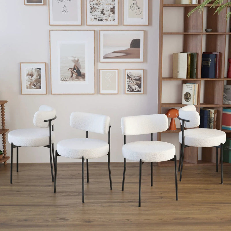 Extendable Dining Table Set With Curved Backrest Upholstered Chairs by Unique Piece Furniture