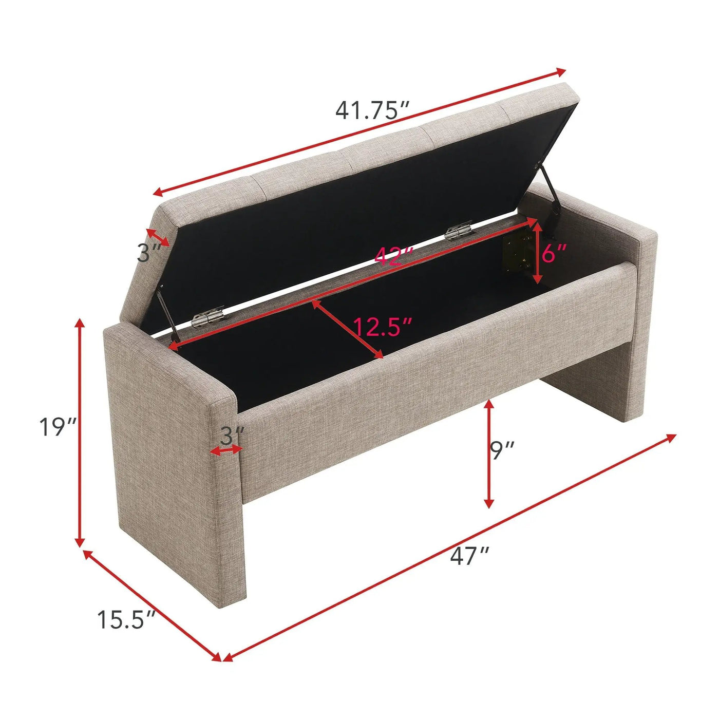 Modern Upholstered Large Bed End Bench With Storage by HouseOfZazla