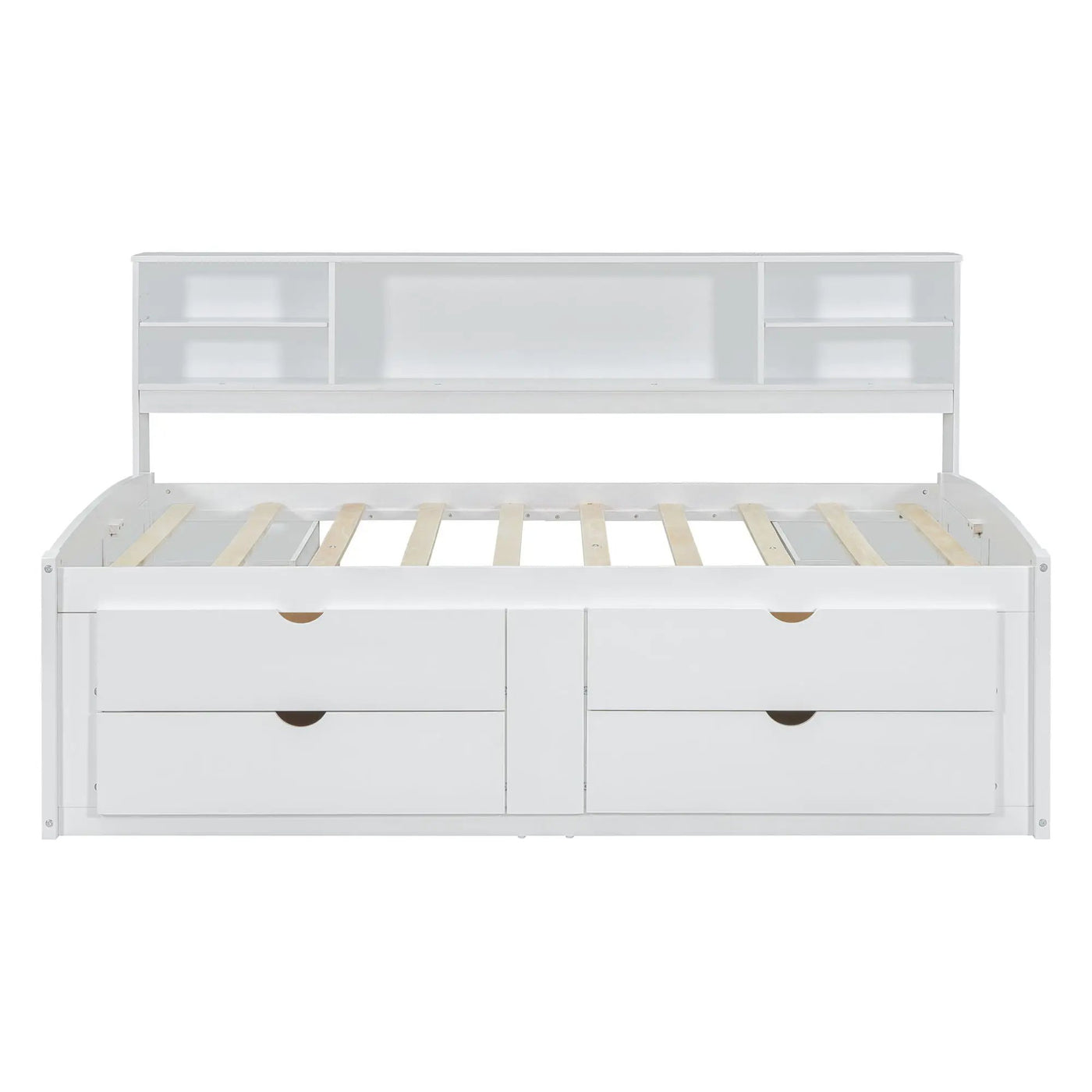 Daybed With 2 Bedside Cabinets, Upper Shelves And 4 Drawers by Unique Piece Furniture