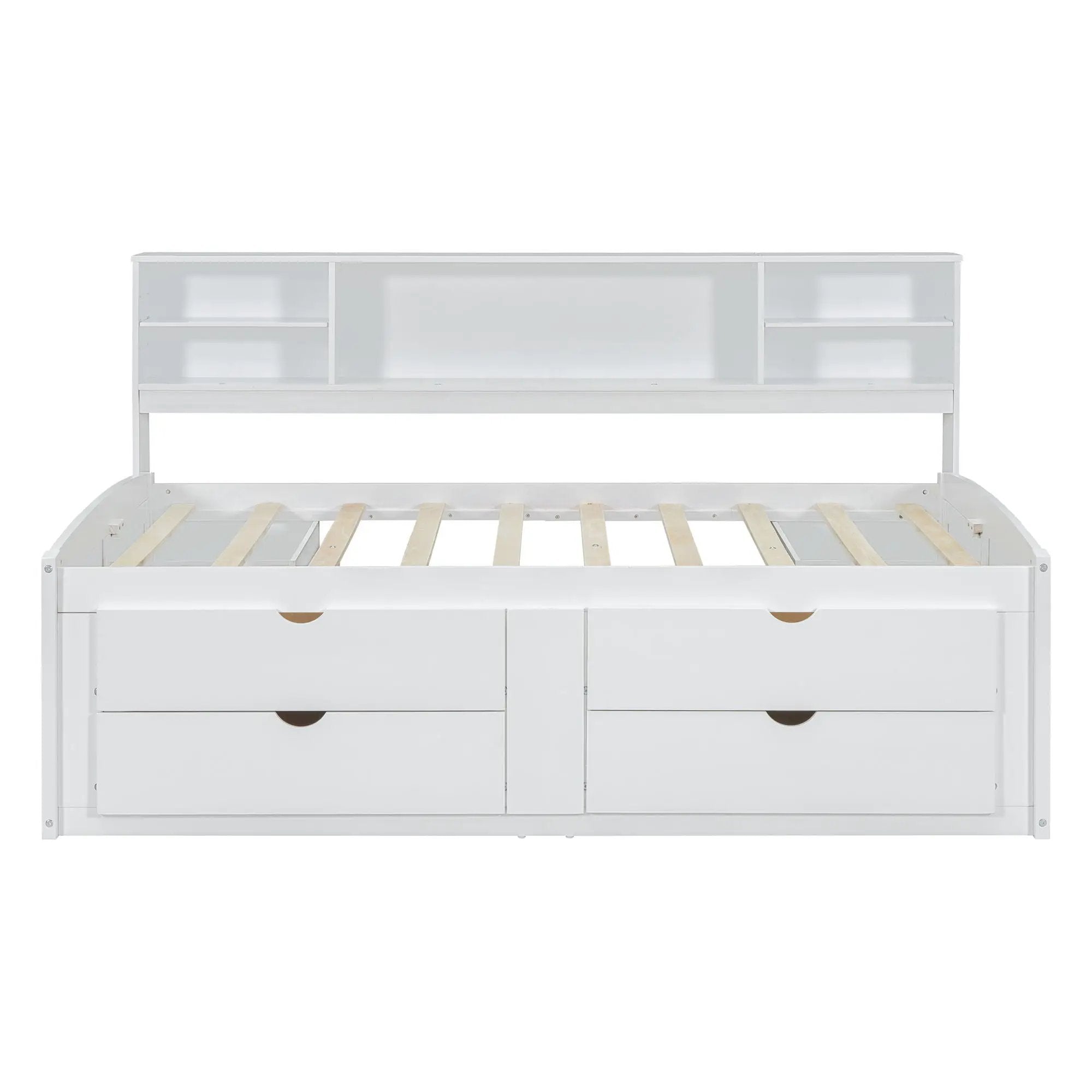 Daybed With 2 Bedside Cabinets, Upper Shelves And 4 Drawers by HouseOfZazla