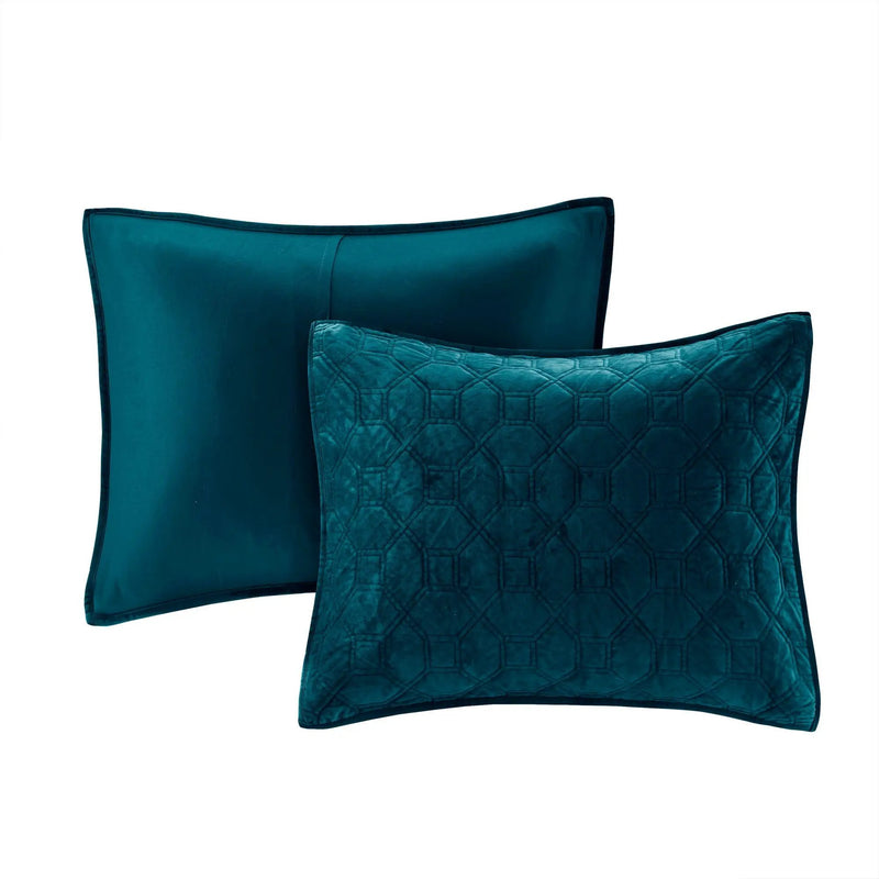 3 Piece Velvet Quilt Set Teal King/Cal King by HouseOfZazla