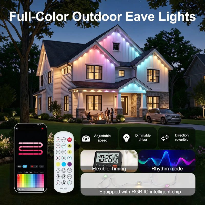 50ft Outdoor RGB LED String Lights by HouseOfZazla