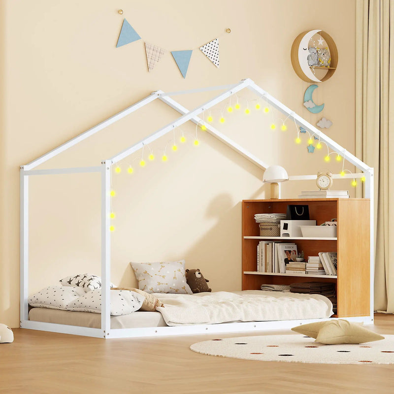 Bed House Frame With Shelves And Lights by Unique Piece Furniture