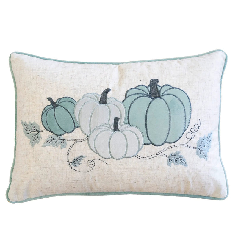 Embroidered Pumpkin Lumbar Throw Pillow – Misty by HouseOfZazla