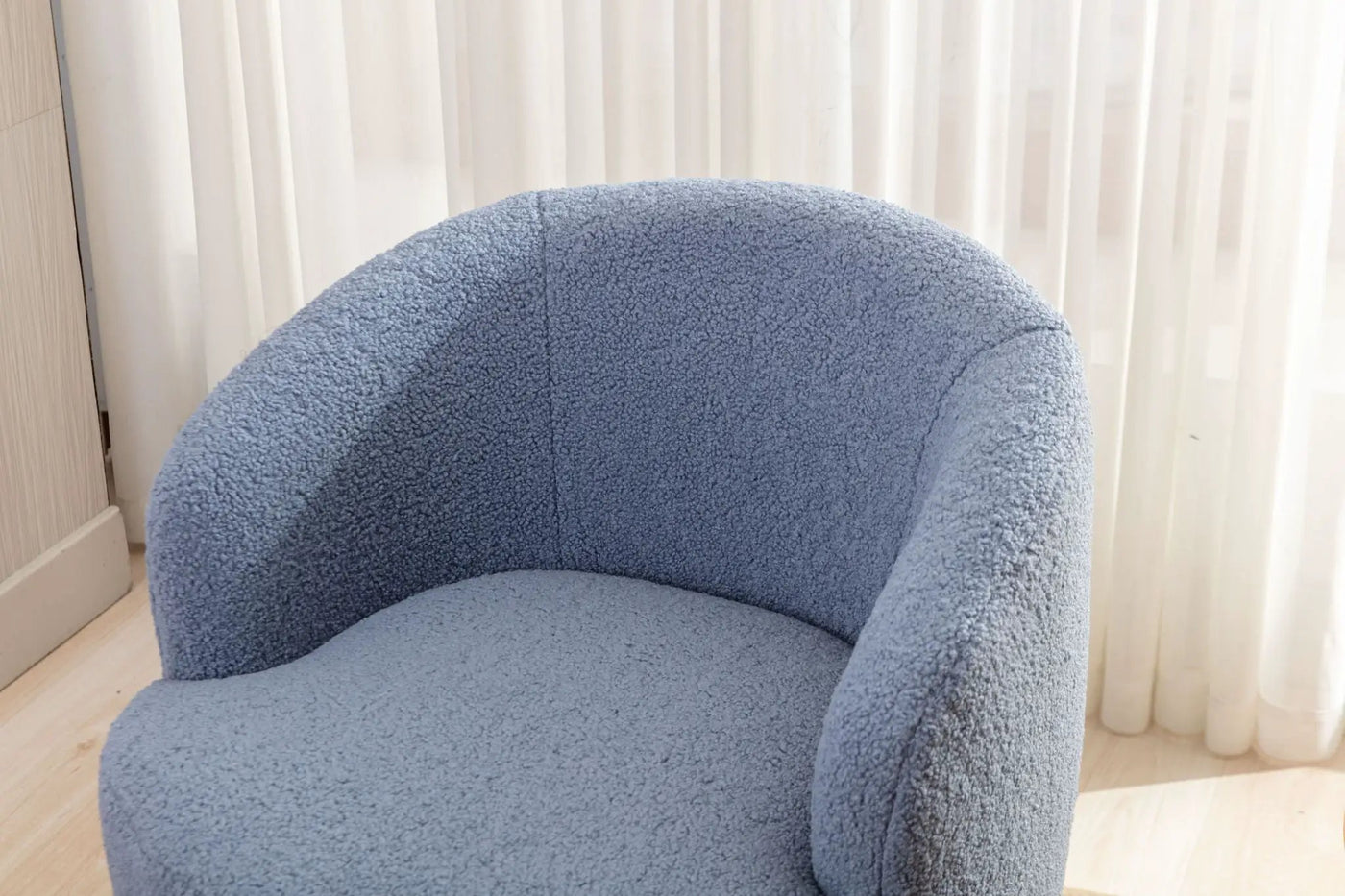 Teddy Fabric Swivel Accent Armchair Barrel Chair by HouseOfZazla